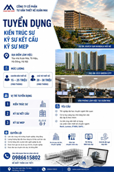 TUYỂN DỤNG KIẾN TRÚC SƯ - KỸ SƯ KẾT CẤU - KỸ SƯ MEP